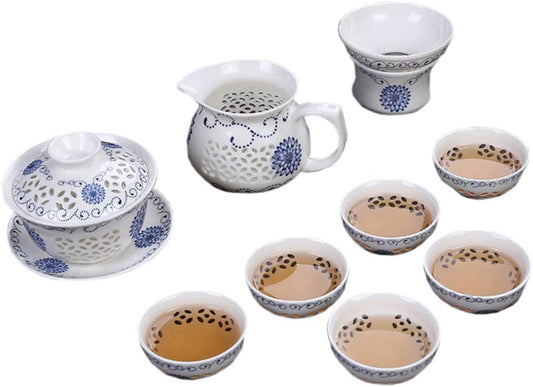 Chinese Yixing Zisha Kungfu Gaiwan Tea Set (Comprised of 3-piece Gaiwan, Tea Tray and 4 Tea Cups)