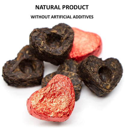 Jinglong Tea Factory - Puerh Tea Mini Tea Cakes (20 Pcs) Ripe Pu-erh Heart Shaped Mini Tuocha (3.6 Ounce)