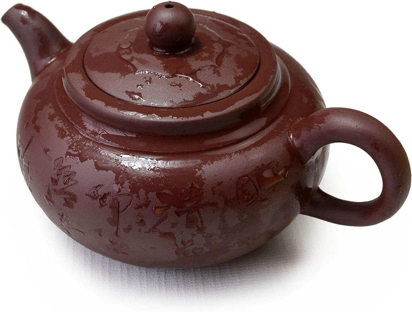 Teapot 10oz Chinese Yixing Clay Pots Infuser for Loose Tea Hand-carved