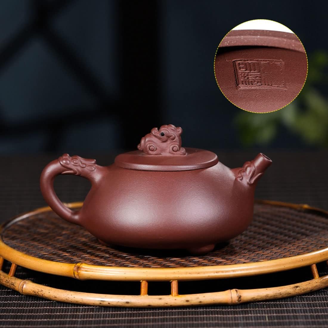 Teapot 8.5Oz Chinese Yixing Zisha Clay Tea Pot Handmade Ceramic Shipiao Pottery Purple Mud Kungfu Kettle Filter Loose Puer