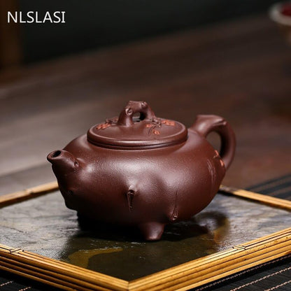 Yixing Handmade Tea Plum Blossom Zisha Teapot Teapot Chinese Tea Ceremony Tea Set 280ml