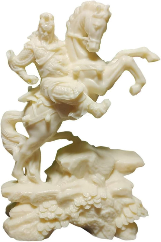 oarehol Guan Gong Statue,Chinese Guardian Kwan Kung Riding Horse Statue Home Office Decor,Collectible Guan Yu Statuette Feng Shui Gift