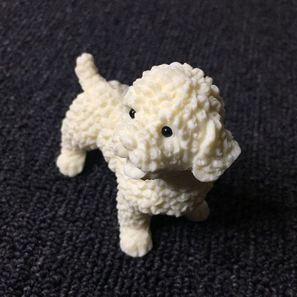 Statues for Home Decor Sculptures Teddy Pet Dog Miniature Model Animal Sculpture Home Living Room Bedroom Desktop Decorations Car Decoration Small Gifts