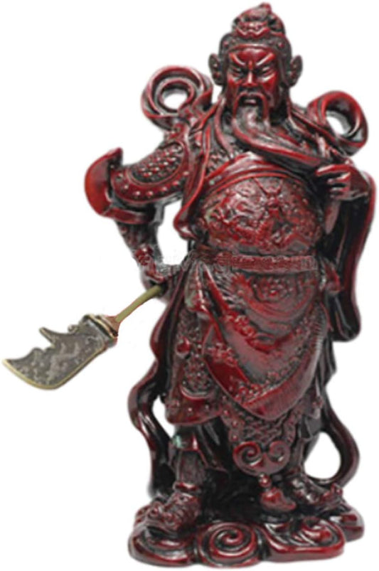 mkki Chinese Fengshui Warlord Hero Warrior/Guan Gong Statue/Guan Yu Statue/Desk Furnishing Articles/Fortune Protection Statue Collection