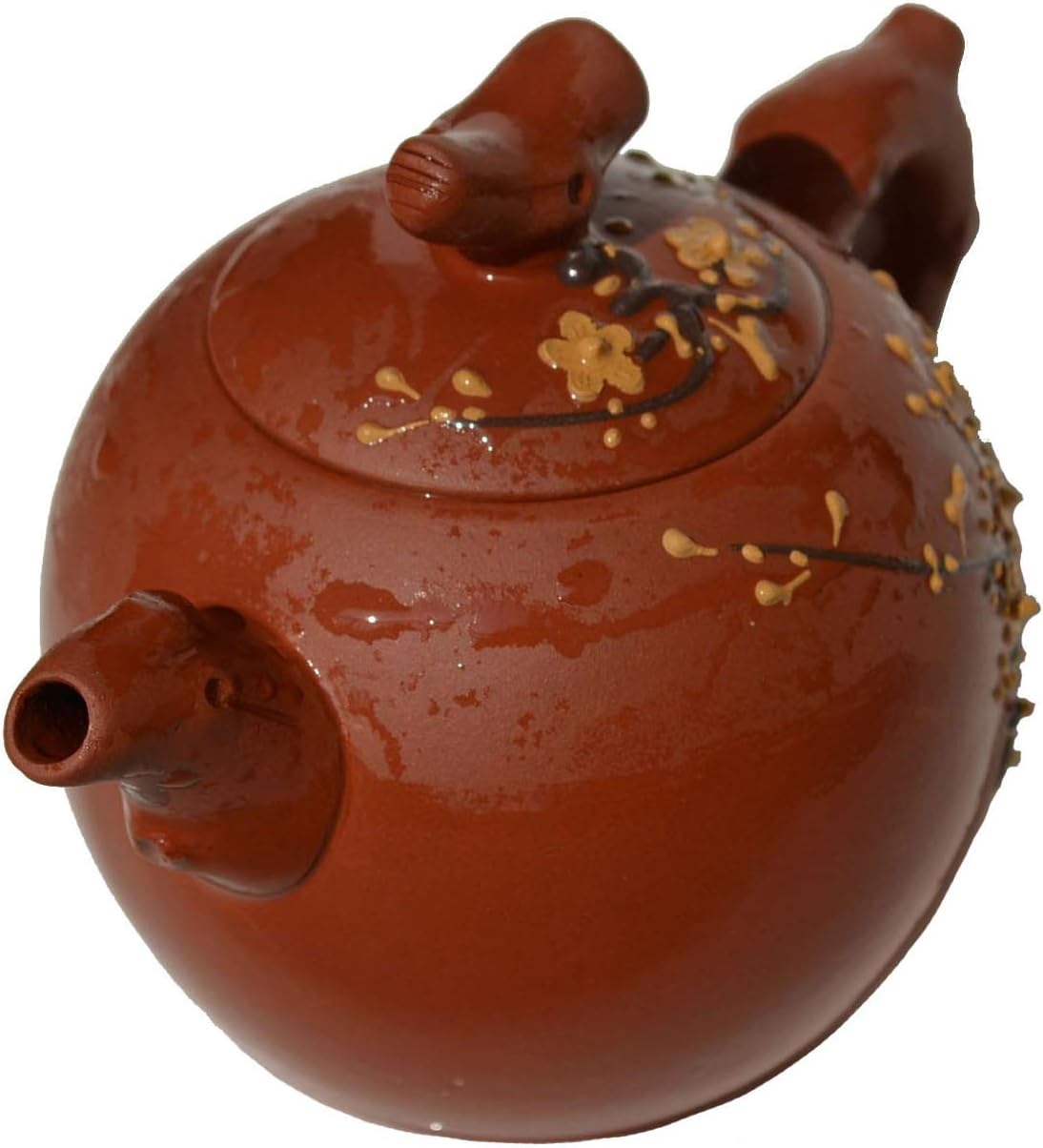Tea pot 9.5oz Chinese Yixing Clay Dragon Genuine Zisha Tea Infuser for Loose Tea Kettle (Black) (Red)
