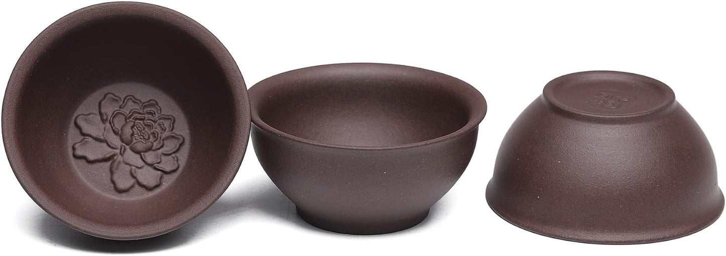 SILINE 3 Colors Zisha Gongfu Teacup,1.5 Oz Chinese Yixing Clay Kung Fu Tea Cup, Used with the Teapot