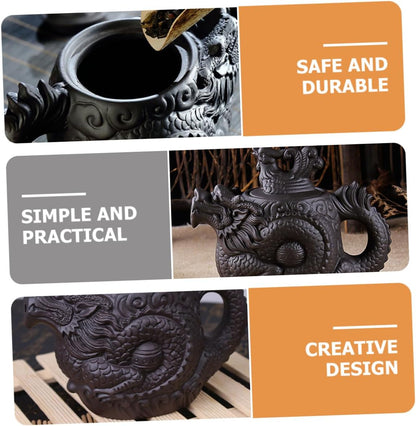 PRETYZOOM Dragon Phoenix Purple Clay Teapot Brass Teapot Tea Kettle Ceramic Zisha Teapot Purple Clay Tea Pot Frog Teapot Tea Pots for Loose Tea Exquisite Tea Pot Ceramics Office Japan