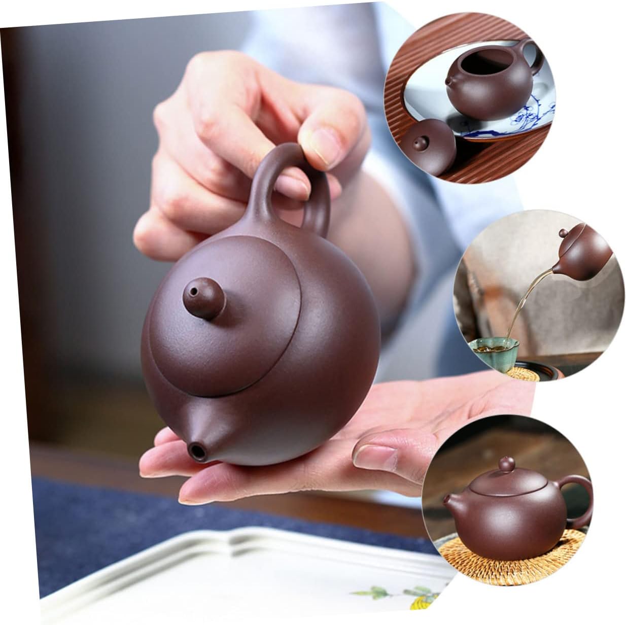 Cabilock Clay Kettle Pot Chinese Tea Pot Clay Teapot Clay Tea Pot Zisha Teapot Porcelain Tea Kettle Kung Fu Purple Sand Teapot Ceramic Clay Compact Teapot Purple Clay Household Office Japan