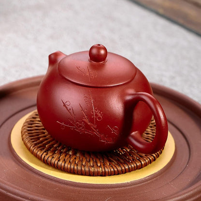 WellieSTR Zisha Teapot Chinese Yixing Genuine Purple Clay Tea Pot,Fine Handmade Kungfu Tea Set - Xishi,145ml,Yixing Teapot Tea Pot filter Xishi Pot Handmade Purple Clay Teaware