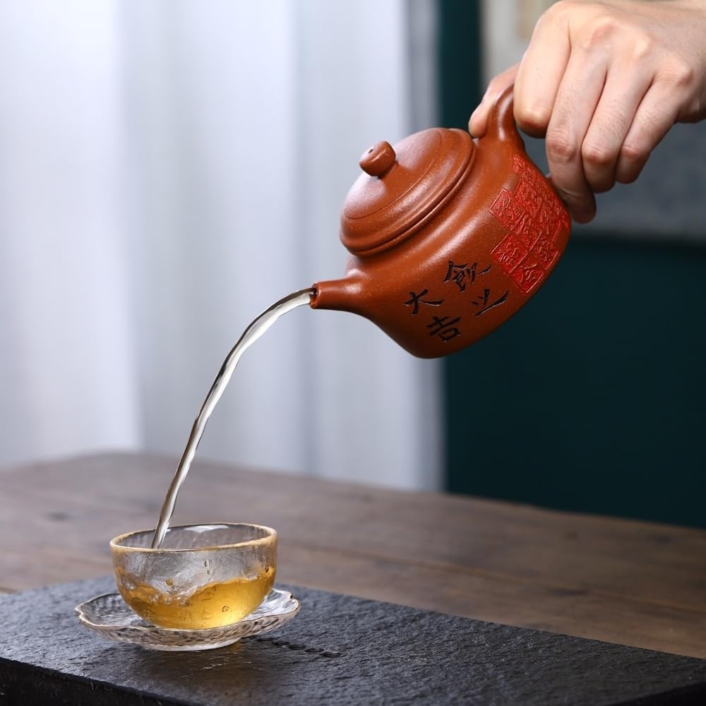 SILINE Yixing Clay Teapot 10.8 Oz/320ml,Chinese Officially Certified Professor Master Handmade Zisha Tea Pot Collection (DeZhong,Jiangpo Clay)