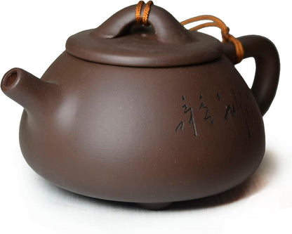 Teapot 210ml Chinese Gongfu ShiPiao Stone Style Zisha Zini Pots for Loose Tea Engraved Picture Text