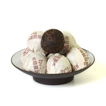 Puerh Tea Cake 40Pcs / 7.9oz 2009 Year Ripe Shu Supreme Langhe Bulang Mountain - Yunnan Pu-erh Pu erh Puer Pu'er Chinese Tea - Mini Tuocha