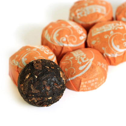 Puerh Tea Cake 80Pcs / 18.34oz 2015 Year Ripe Shu Puerh Tea Orange Peel Citrus Flavored - Yunnan Pu-erh Pu erh Puer Pu'er Chinese Tea - Mini Tuocha