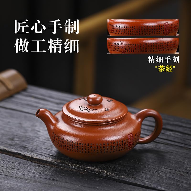 Handmade Zisha Teapot, Chinese Yixing Purple Clay Tea Pot 280cc,Chinese Kungfu Brew Infuser Loose Leaf Tea