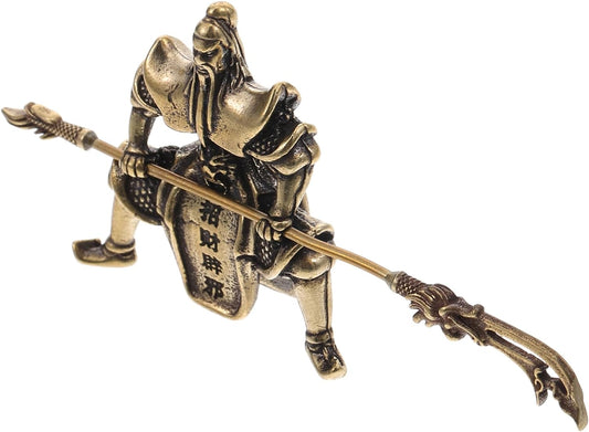 Garneck 3pcs Tea pet Guan Yu Chinese guan yu Sculpture Kuan kung Statue guan yu Figurine Resin Statue Figurine guan gong Figurine feng Shui Figurines Copper Fortune Lovers Dining Table