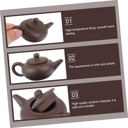 ifundom 1pc Teapot Tea Pitcher Gongfu Tea Kettle Bedside Water Beer Handmade Tea Pot Ceramic Coffee Pot Zisha Clay Pot Tea Pets Coffee Decor Ceramic Mini Pot Grace Office Ceramics Jin An