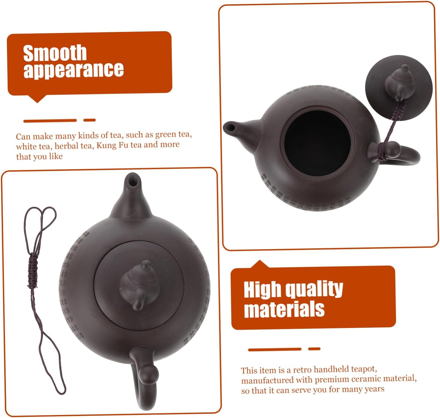 PRETYZOOM 1pc Teapot Tea Maker Kettles Loose Leaf Tea Pot Shipiao Pottery Kettle Retro Tea Pot Zisha Clay Tea Pot Home Tea Pot Vintage Tea Pot Espresso Pot Ceramics Coffee Old Fashioned