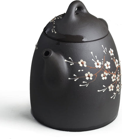 Teapot 240ml / 8oz Chinese Yixing Clay Genuine Black Qinquan Pot Infusers Loose Tea Blooming