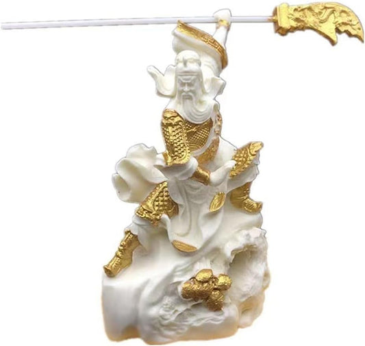 oarehol Guan Gong Statue,Traditional Chinese Warrior Kwan Kung Figurines Garden Shelf Decor,Feng Shui Guan Yu Statue Sculpture Home Office Deocr