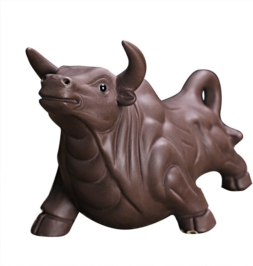 JKCOM Chinese Zisha Tea Pet Water Tea Tray Pet Accessories Handmade Purple Clay Tea Pet for Kungfu Tea Tray A Perfect Gigt for Tea Lovers (Cow)