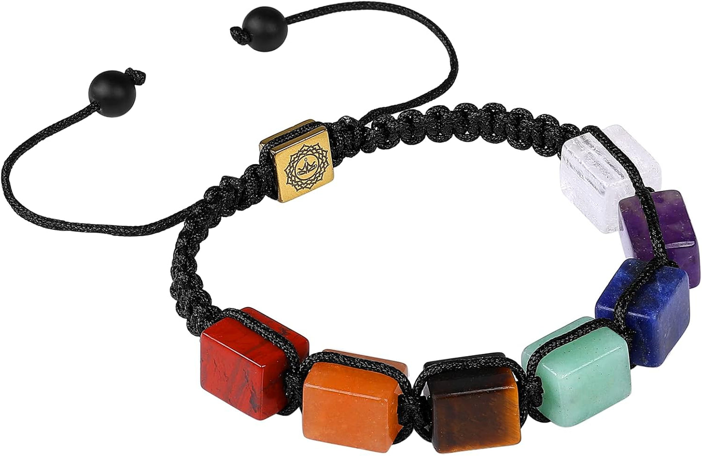 Chakra Bracelets, Healing Crystals Bracelet - Reiki Chakra Meditation Decor, Natural Stone and Hand-woven for Womens Mens