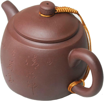 Zisha Teapot Chinese Clay Pot Ceramics Purple Sand Pot Kungfu Kettle Filter Loose Tea (9oz)