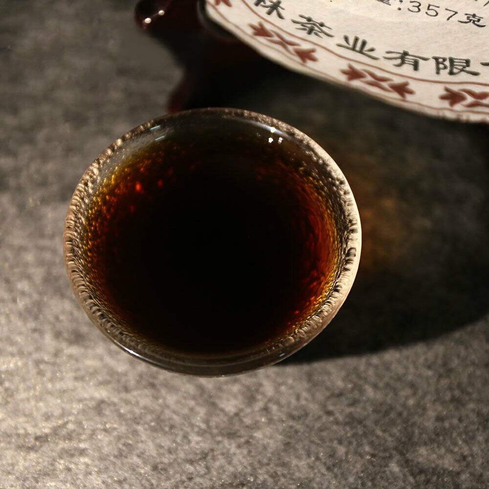 FullChea - 2010 Tulin Organic Shu Puerh Tea - Menghai Pu Erh Tea Loose Leaf - Ripe Pu-erh Aged Black Tea - Help Digestion - 12.59oz / 357g