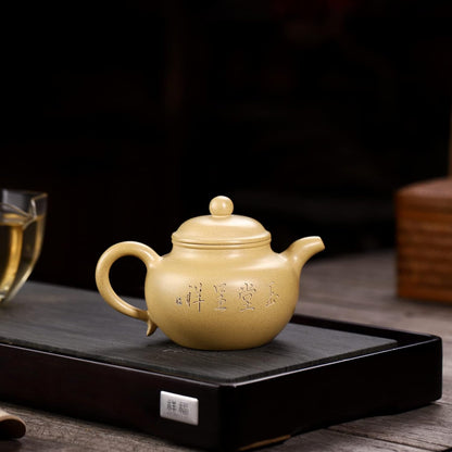 SILINE Zisha Teapot Set,Chinese Genuine Yixing Clay Teapot 8.9 Oz with 2 Cups,Infuse Brew Kung Fu Loose Leaf Tea Maker