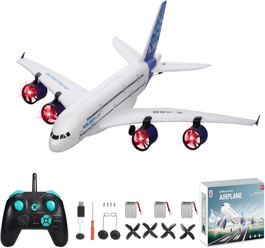 GoolRC A380 RC Airplane, 2.4G 3CH Remote Control Airplane, Easy to Fly RC Plane for Beginner, EPP Foam Fixed Wing Aircraft Glider Model Toys with 3 Batteries for Kids