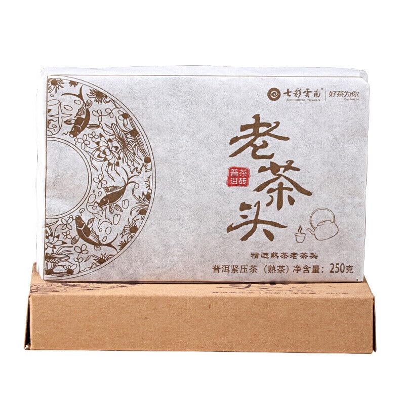 ONWILLTEA - 2017 Colourful Yunnan Menghai Lao Cha Tou Nugget Shu Ripe Pu Erh Puer Brick 250g