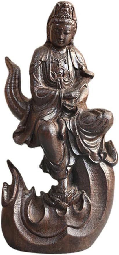 Holibanna Ornaments Domestic Decoration Office Decoration Popular Decoration Novel Decoration Delicate Wood Carving Wooden Guanyin Buddha Statue Decorate Agarwood