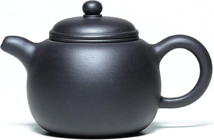 SILINE Zisha Large Teapot 16.9 Oz,Genuine Yixing Clay Tea Pot with Filter,Chinese Kung Fu Infuser Brew Tea Maker - Paozun,Black Clay