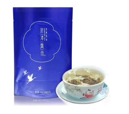 2023 (FRESH) Spring Bamboo Leaf Green (Bitan Drifting Snow) Bitan Drifting Snow Famous Chinese Jasmine Tea (15 bags)