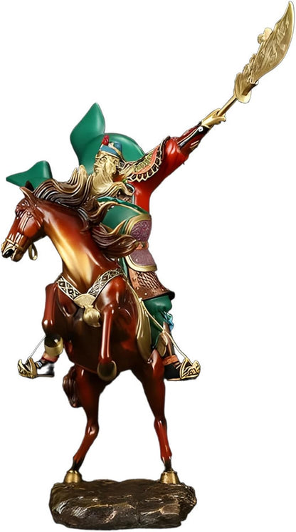 Pure Copper Guan Yu Statues - God of Wealth and Fortune, Feng Shui Gifts, Guan Gong Sculpture, Kwan Kung Figurines