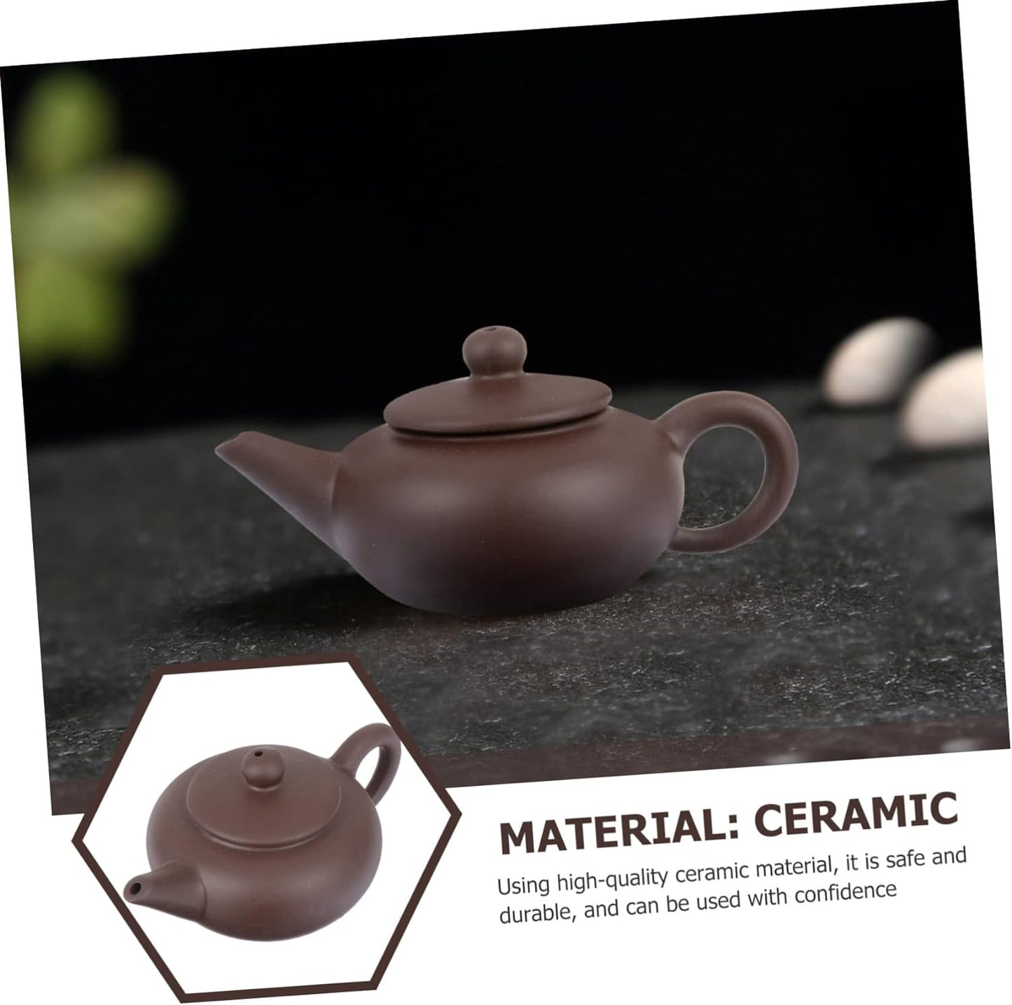 ifundom 1pc Teapot Tea Pitcher Gongfu Tea Kettle Bedside Water Beer Handmade Tea Pot Ceramic Coffee Pot Zisha Clay Pot Tea Pets Coffee Decor Ceramic Mini Pot Grace Office Ceramics Jin An