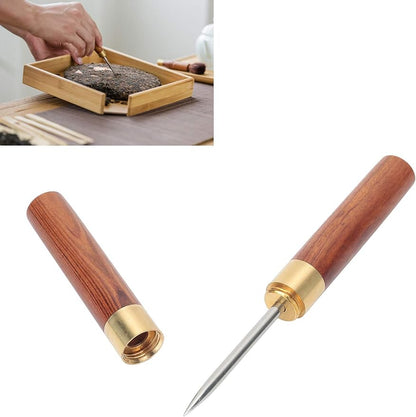 Zerodis Tea Knife, Stainless Steel Puer Knife Set With Rosewood Handle And Safety Cover Portable Tea Tools For Puerh Cake Practical Tea Ceremony Gift