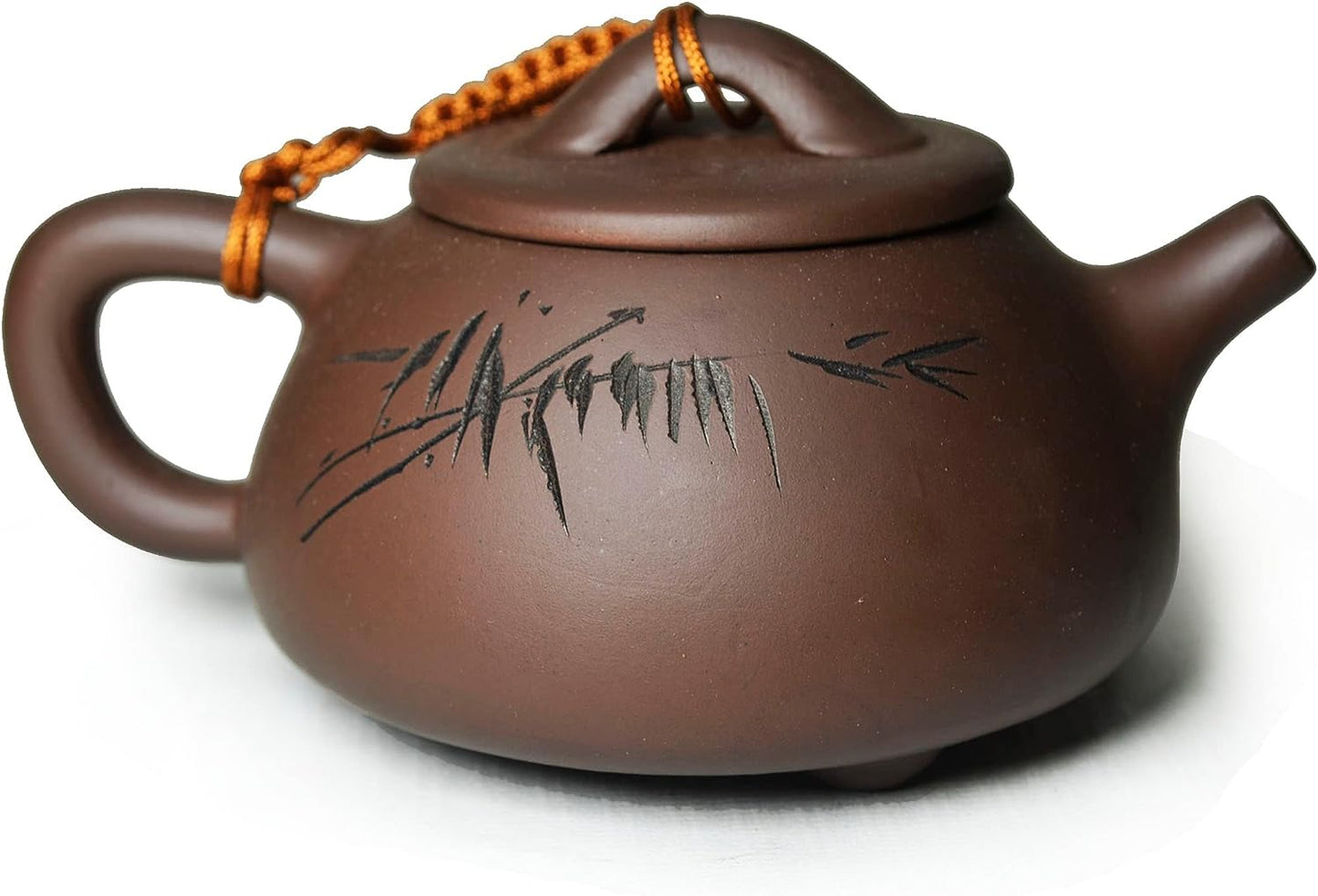 Teapot 210ml Chinese Gongfu ShiPiao Stone Style Zisha Zini Pots for Loose Tea Engraved Picture Text