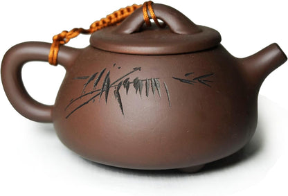 YXHUPOT Teapot 210ml Chinese Gongfu ShiPiao Stone Style Zisha Zini Pots for Loose Tea