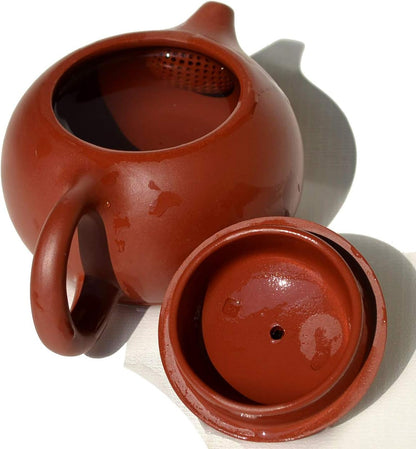 Yxhupot Teapot Chinese Yixing Genuine DaHongPao Clay Red Xishi Pots Ball Filter (8oz/240ml)