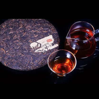 Big Leaf Pu'er Tea Cooked Cake Menghai Jujube Fragrant Pu'er Ripe Tea 357g