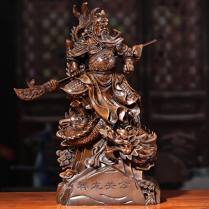 Zelbuck Lucky Guan Gong Ornament Home Wu Caishen Enshrining God Statue Guan Erye Buddha Statue Guan Yu Guan Yunchang Statue God of Wealth