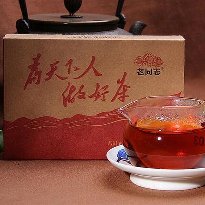 ONWILLTEA - 2017 Haiwan Old Comrade Made Good Tea for Everyone Pu-erh Puer Brick Ripe Lao Tong Zhi 250g