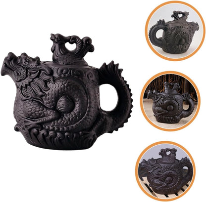 Ciieeo Dragon Phoenix Purple Clay Teapot Cast Iron Teapot Frog Teapot Traditional Dragon Teapot Ceramic Zisha Teapot Chinese Teapot Tea Pot for Loose Tea Travel Chinese Style Open The Pot
