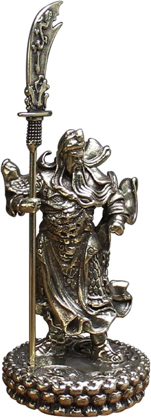 WJXFHTD 1PCS Guan Yu Statue Chinese Feng Shui God Statue Kwan Kung Statue Detachable Figurines Chinese Warrior Statue Brass Statue Decoration Office Home Brass Decoration