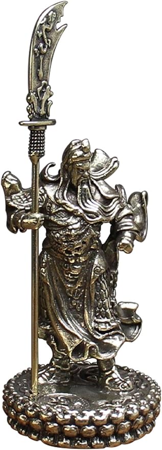 WJXFHTD 1PCS Guan Yu Statue Chinese Feng Shui God Statue Kwan Kung Statue Detachable Figurines Chinese Warrior Statue Brass Statue Decoration Office Home Brass Decoration