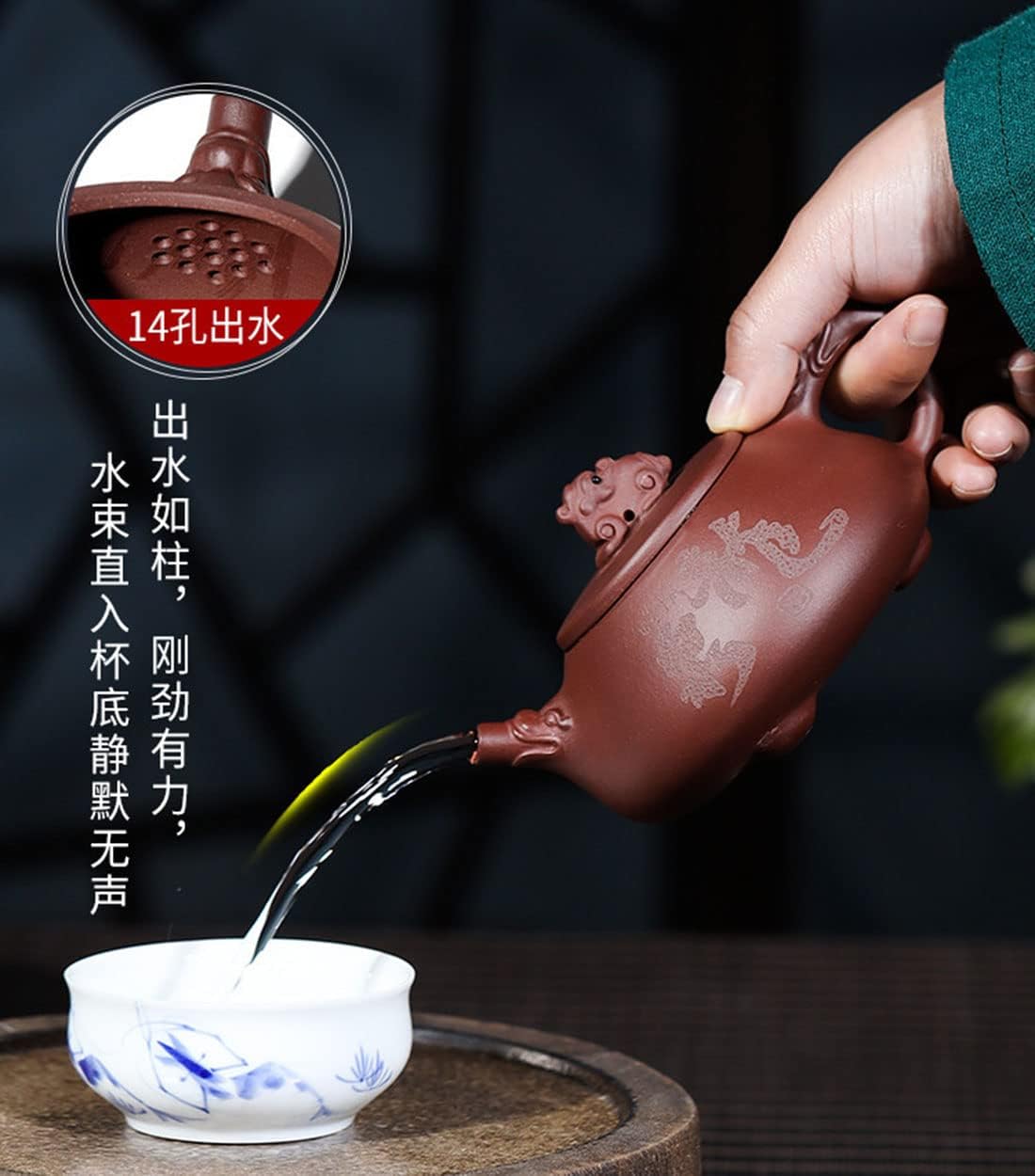 Teapot 8.5Oz Chinese Yixing Zisha Clay Tea Pot Handmade Ceramic Shipiao Pottery Purple Mud Kungfu Kettle Filter Loose Puer