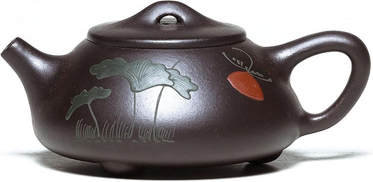 SILINE Zisha Teapot 8oz Chinese Yixing Clay Handmade Tea Pot Spherical Filter Kungfu Tea Set