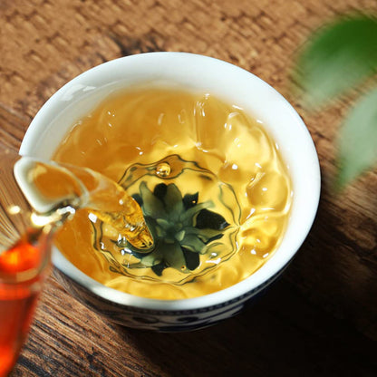 Olvvla - Chinese Puerh Teacake - Yunnan Banzhang Raw Puerh Tea - Ancient Tree Golden Buds Loose Leaf Sheng Puerh Tea - 1.76oz/50g (Pack of 3)