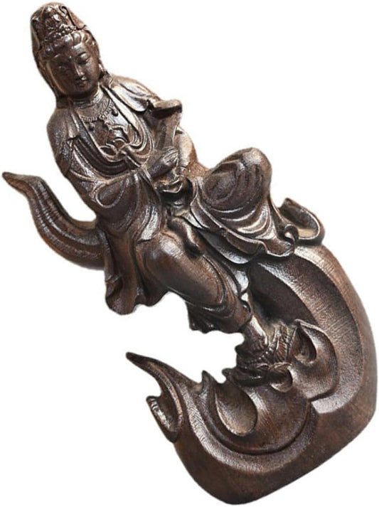 Cabilock Ornaments Desk Decoration Chinese Buddhism Statue Guanyin Figurine Kuan Statue Quan Statue House Decorations for Home Decorative Quan Yin Goddess Zen Buddha Statue Office Agarwood