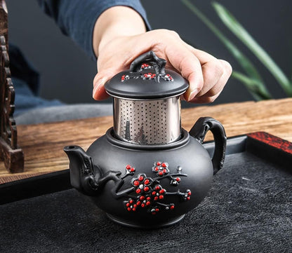 Chinese Yixing Handmade Purple Clay Teapots with Filter Ceramic Teapot Traditional Zisha Kungfu Tea Kettle A04